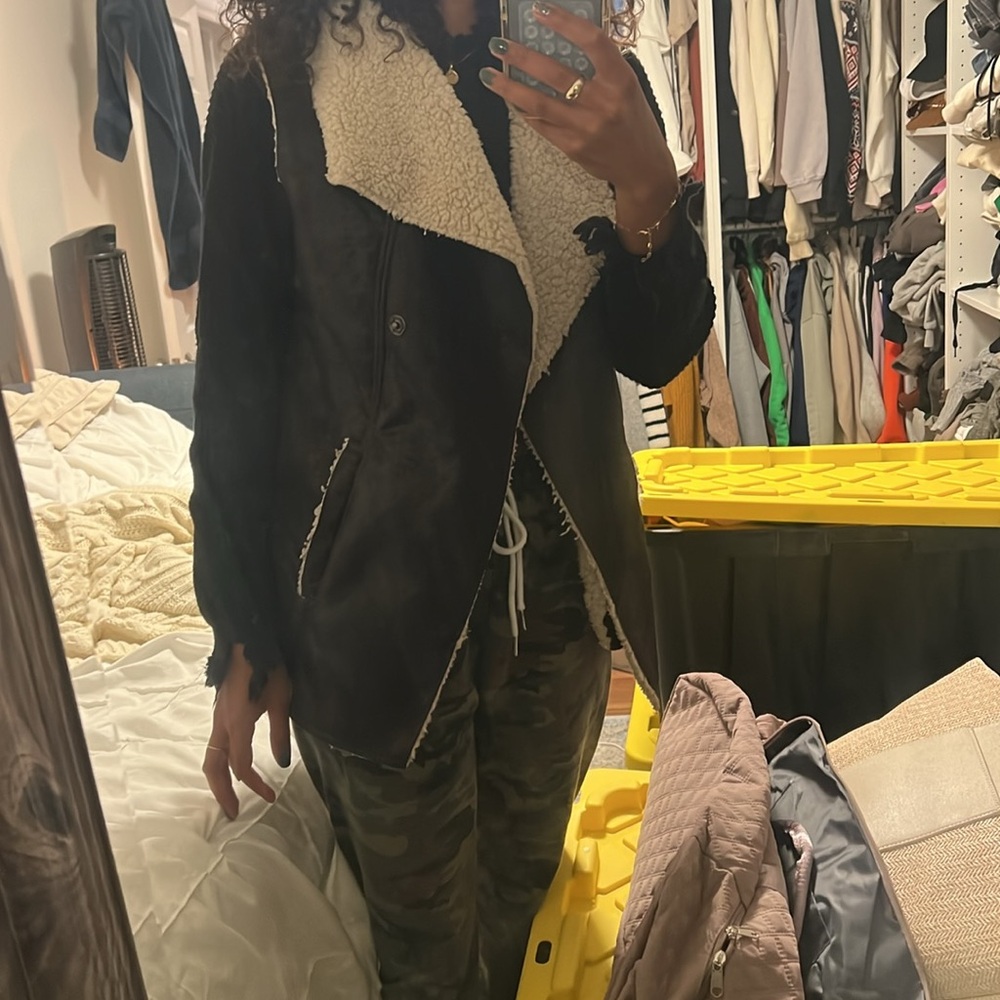 Chocolate, brown,Sherpa lined  vest